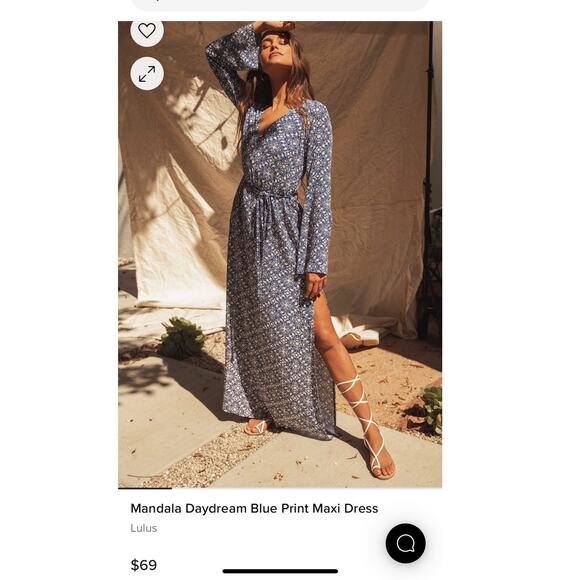 Lulu's navy & white maxi dress size XS extra small long sleeve deep v neck - Picture 2 of 8